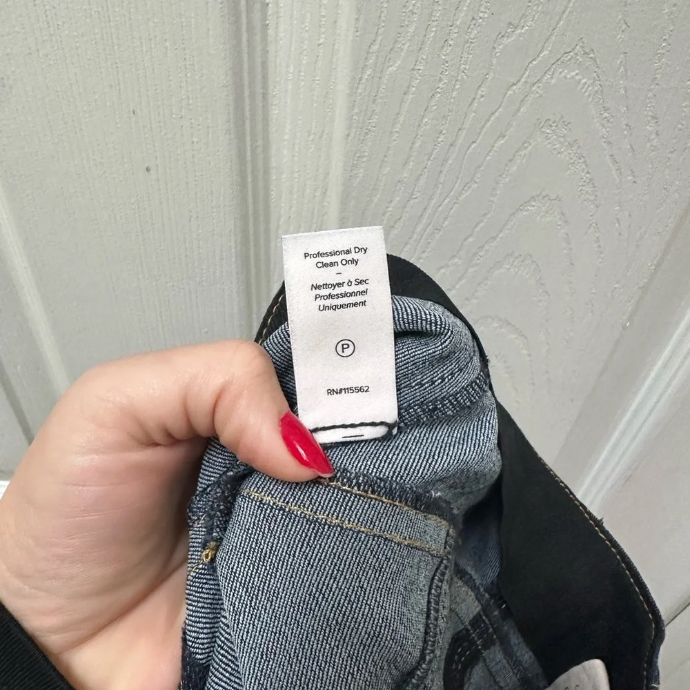 Cinq à Sept Loren Flare Leg Crop Denim Pants dark blue jeans 12 - Picture 9 of 10